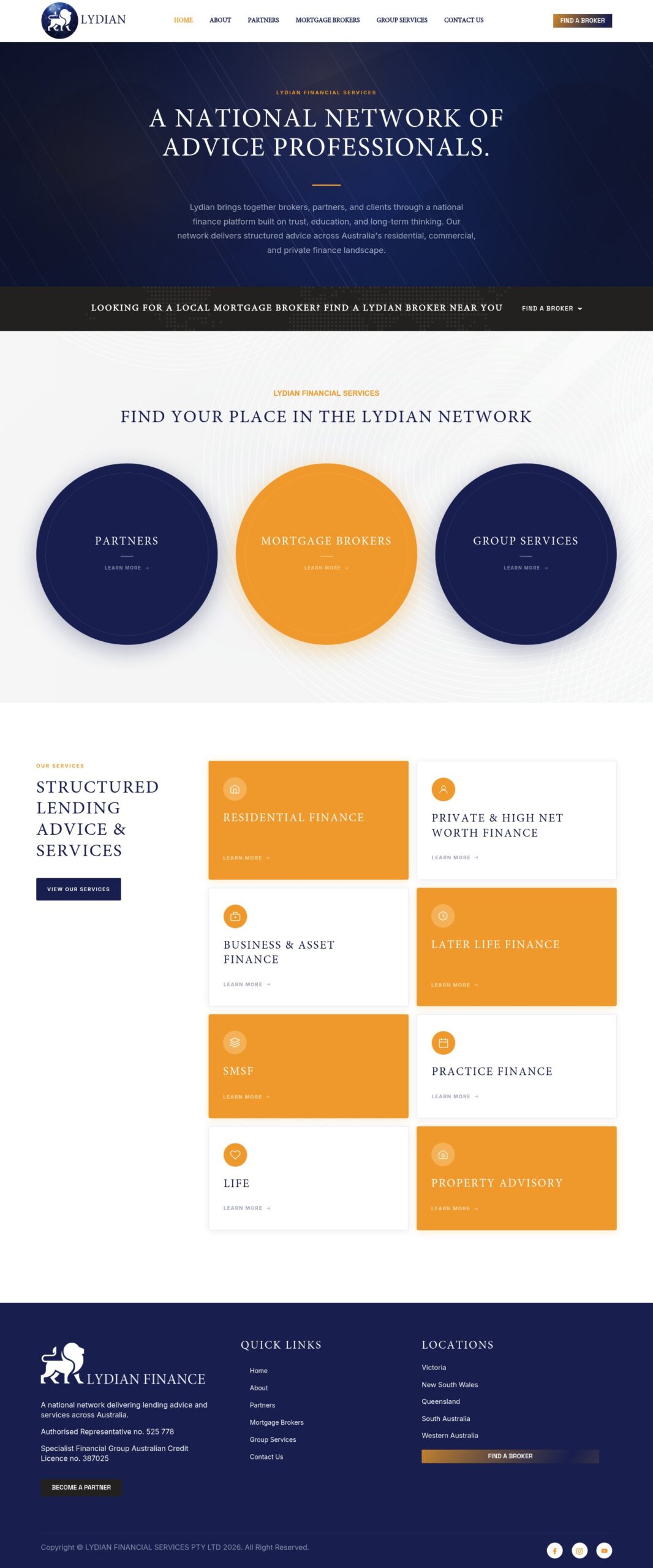 Lydian Financial Services homepage screenshot