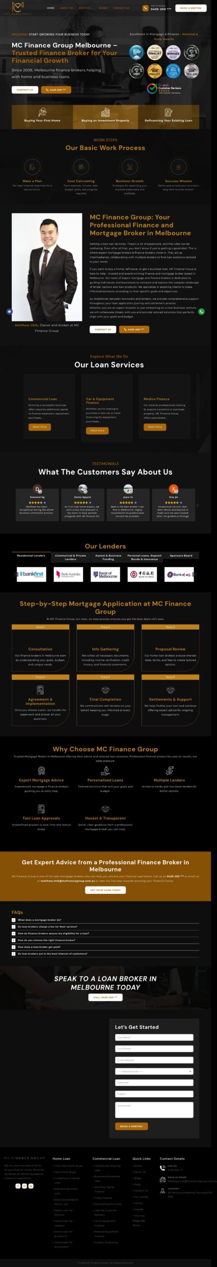 MC Finance Group homepage screenshot