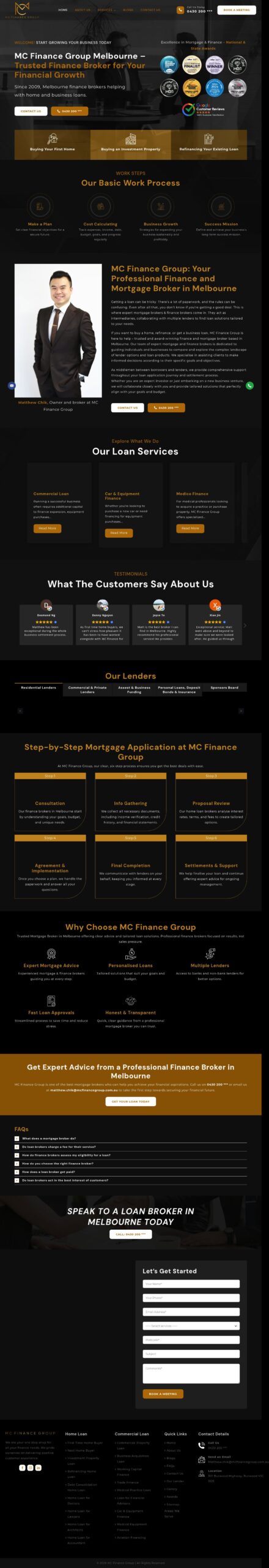 MC Finance Group homepage screenshot