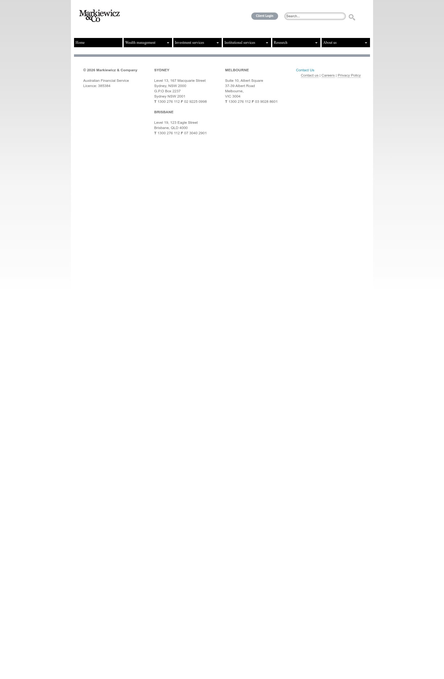 Markiewicz & Co homepage screenshot