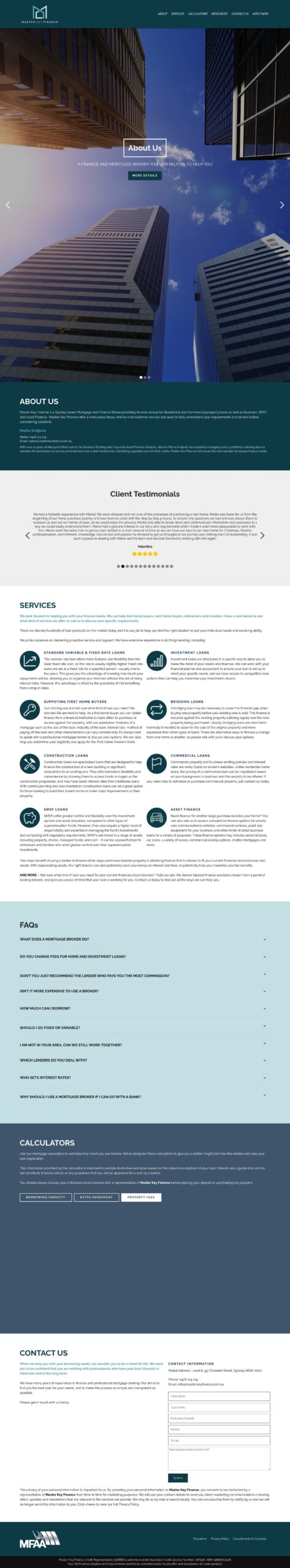 Masterkeyfinance homepage screenshot