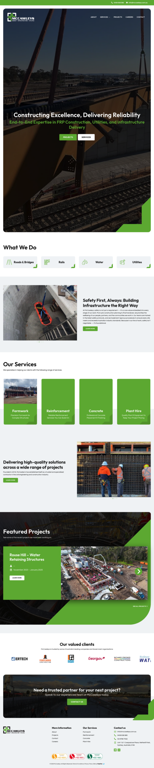McCawley's homepage screenshot