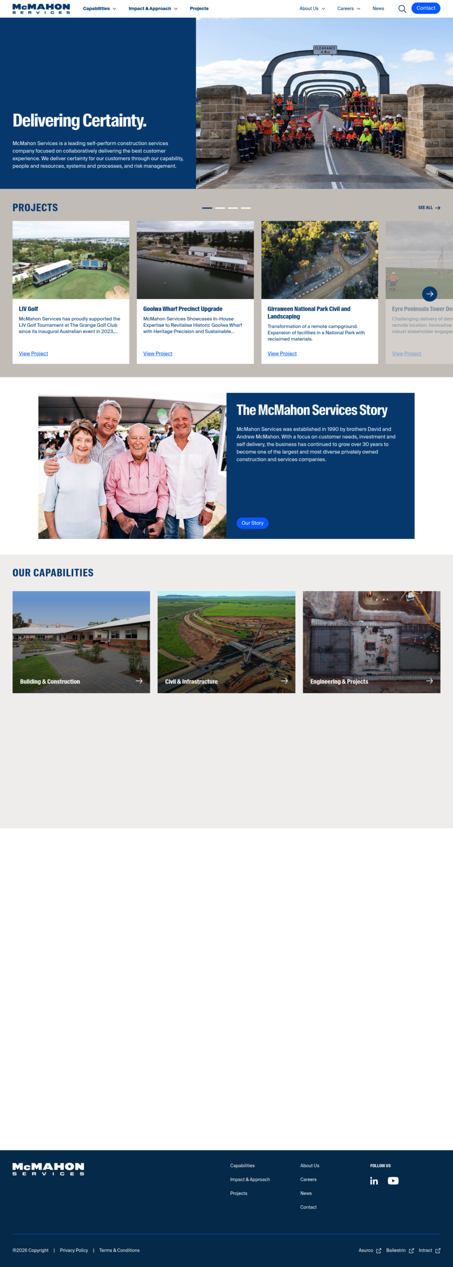 McMahon Services homepage screenshot