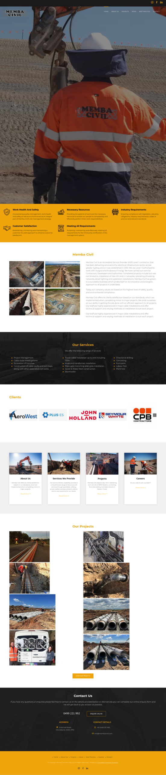 Memba Civil homepage screenshot