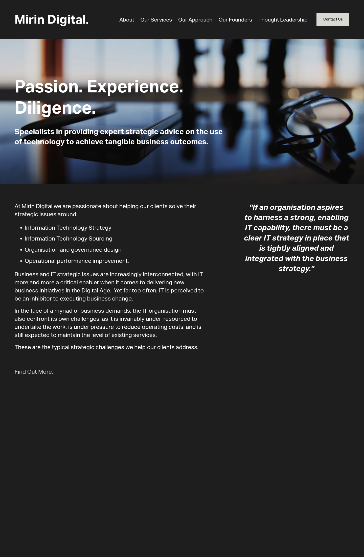 Mirin Digital. homepage screenshot