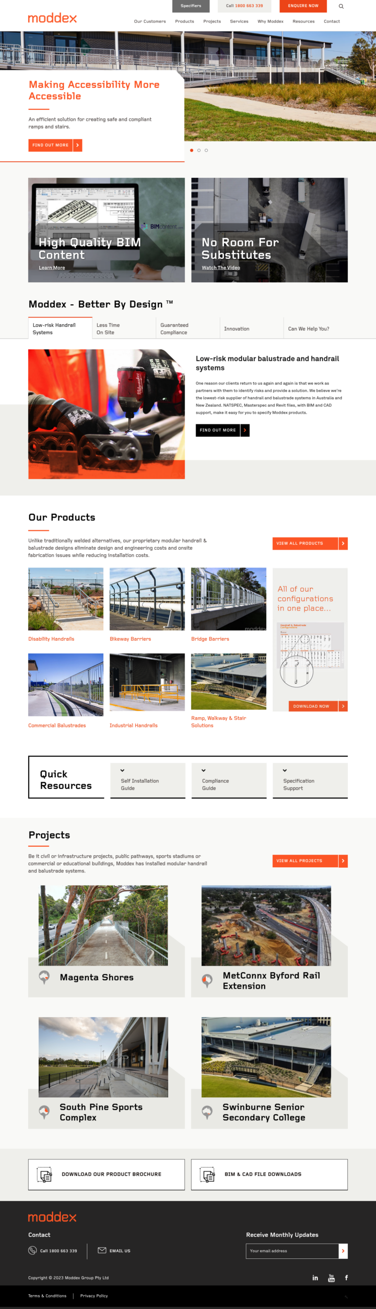 Moddex Group homepage screenshot
