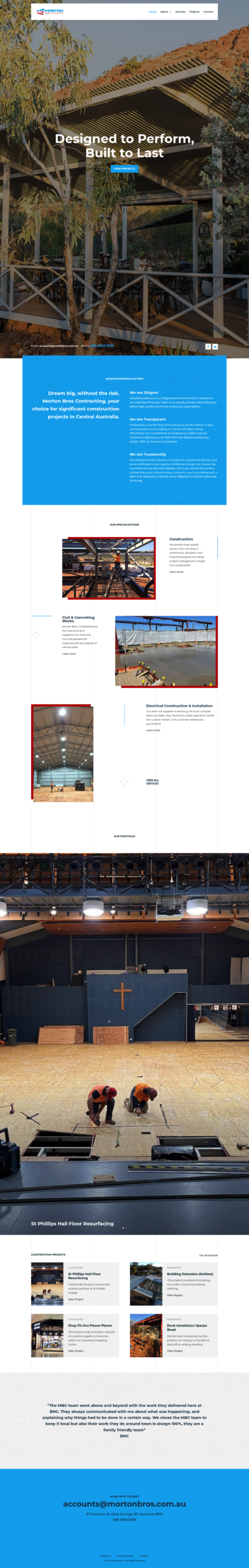 Morton Bros Contracting homepage screenshot