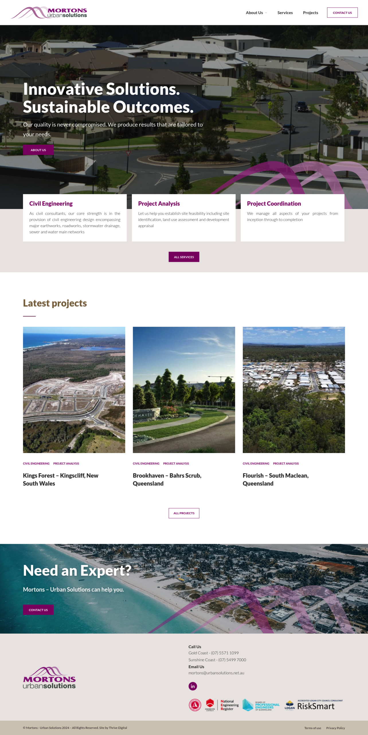 Mortons Urban Solutions homepage screenshot