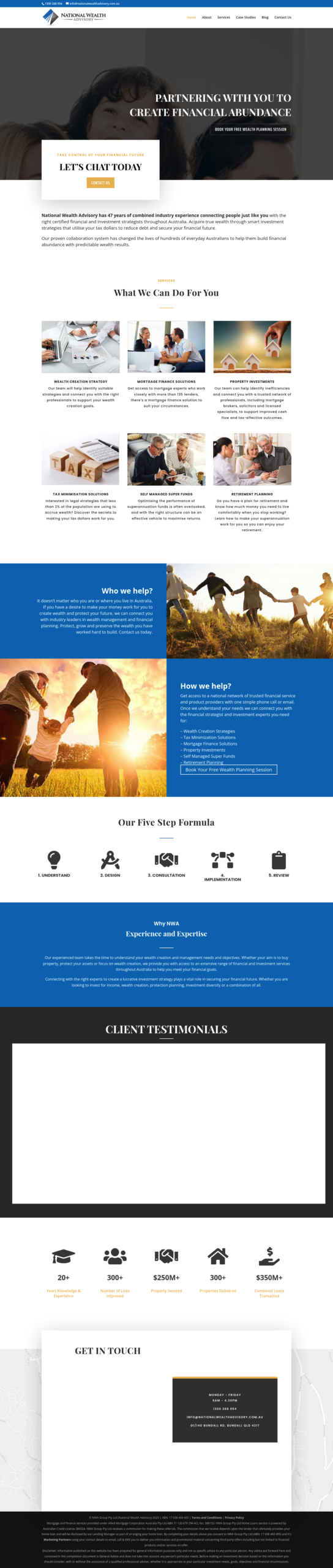 National Wealth Advisory homepage screenshot
