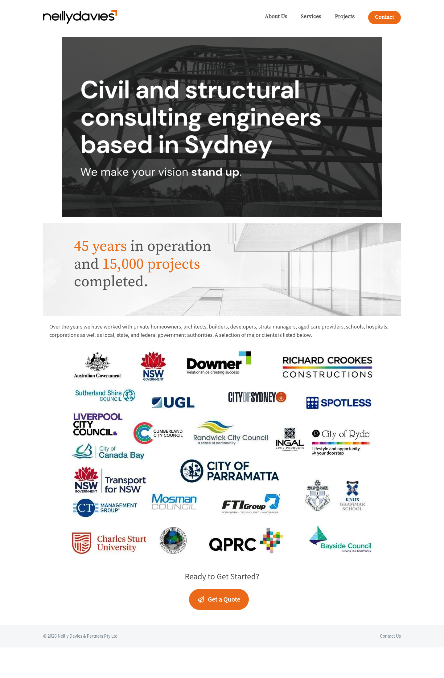 Neilly Davies Consulting Engineers homepage screenshot