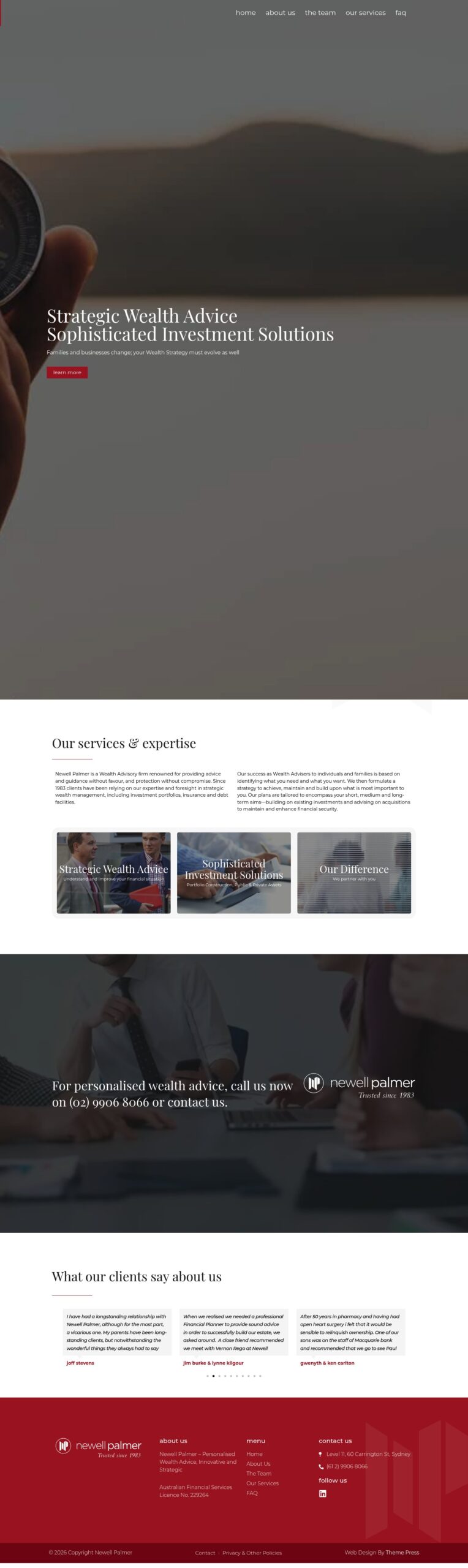 Newellpalmer homepage screenshot