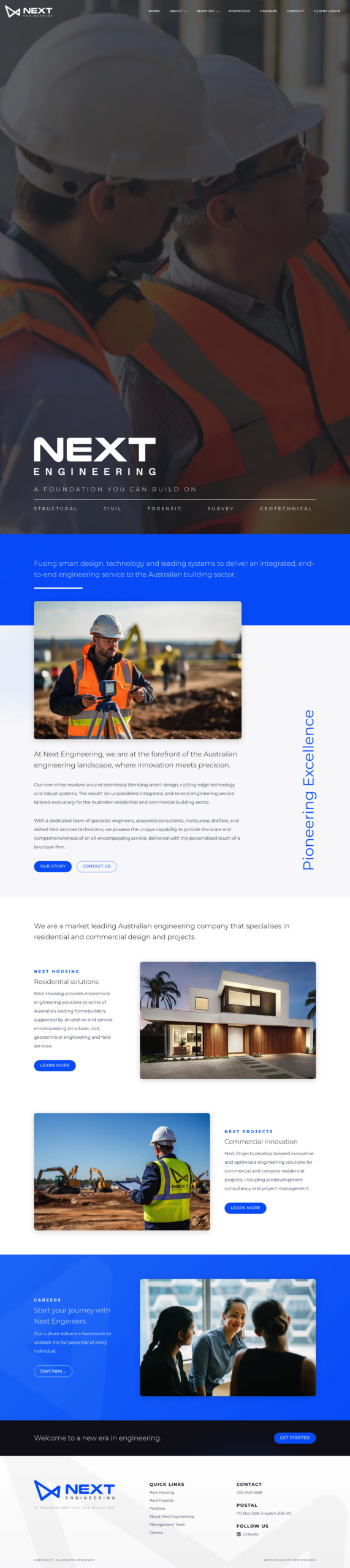 Next Engineering homepage screenshot