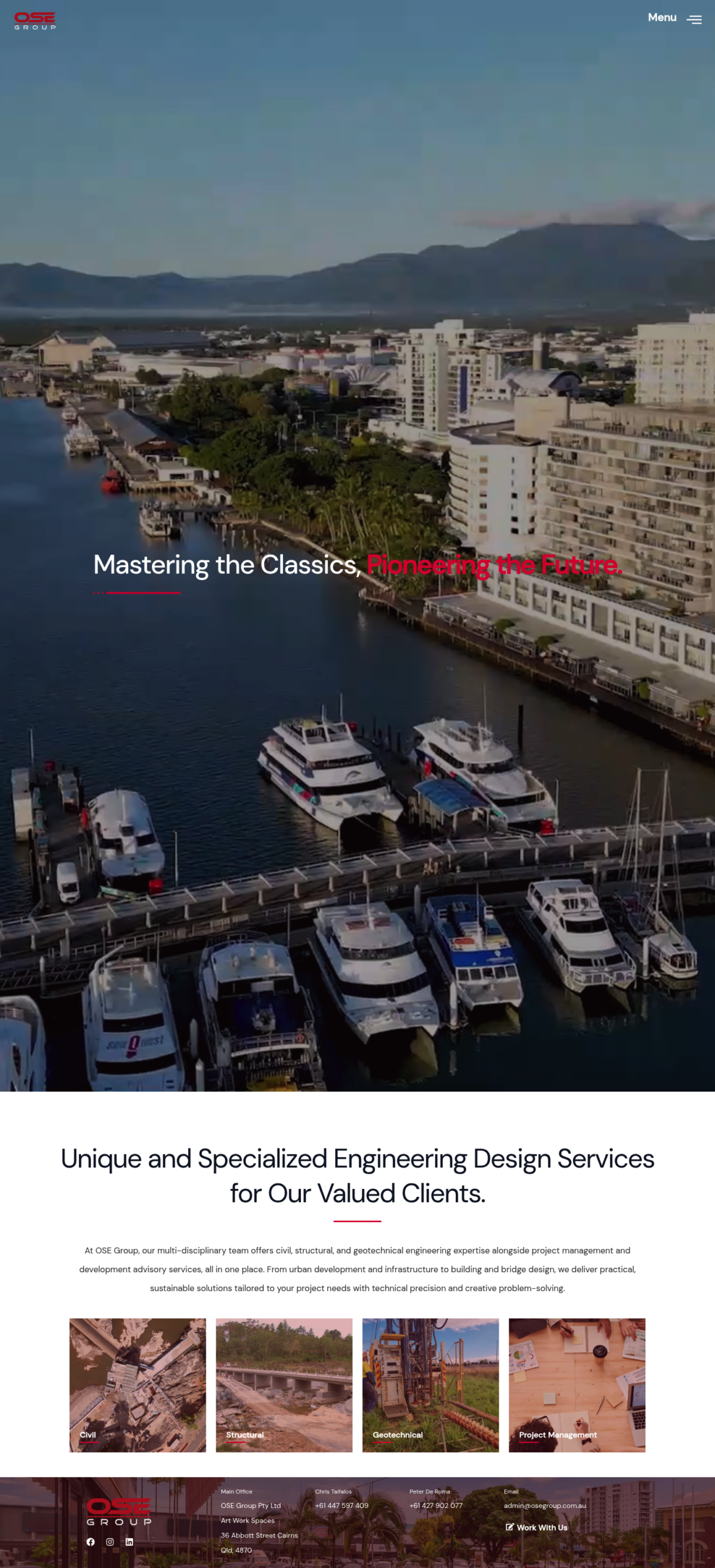 OSE Group homepage screenshot