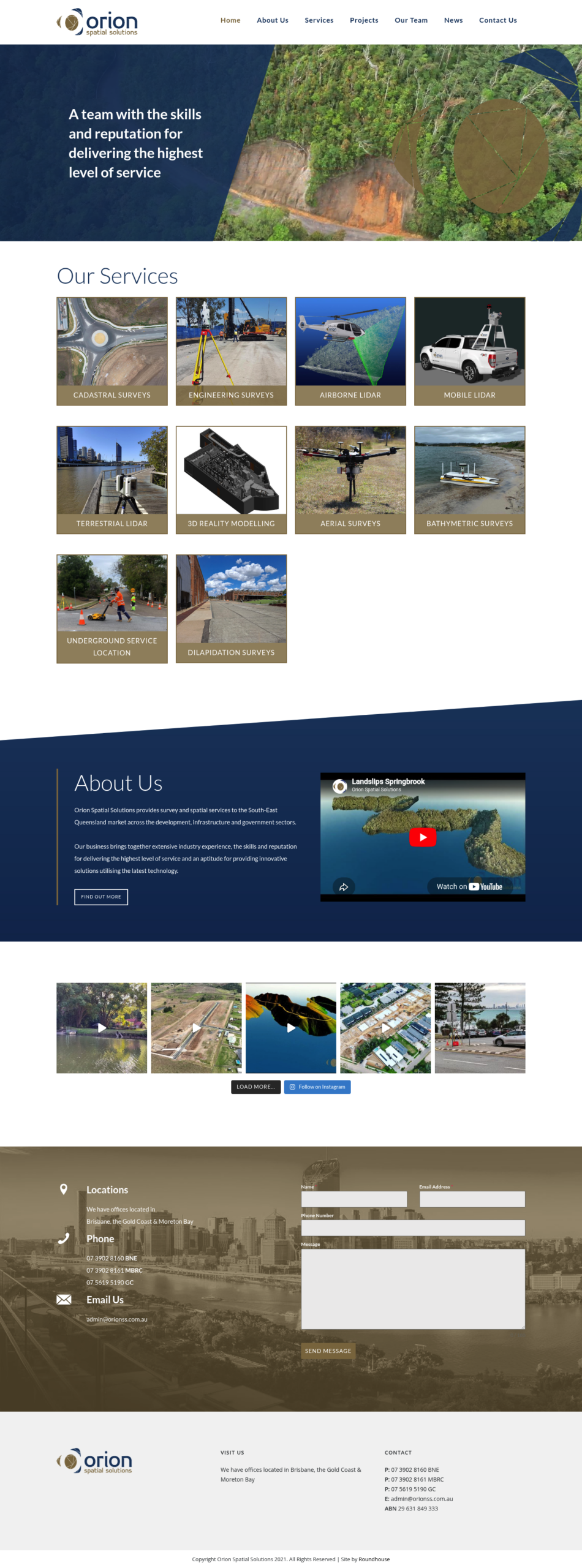 Orion Spatial Solutions homepage screenshot