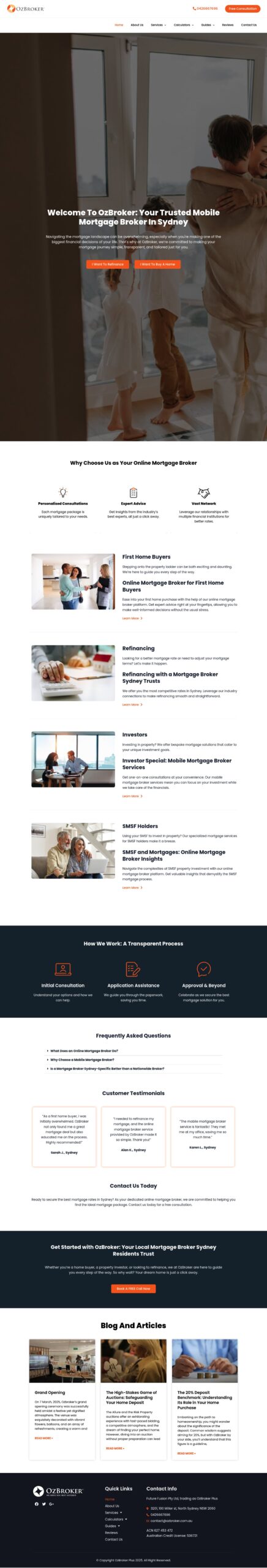 OzBroker homepage screenshot