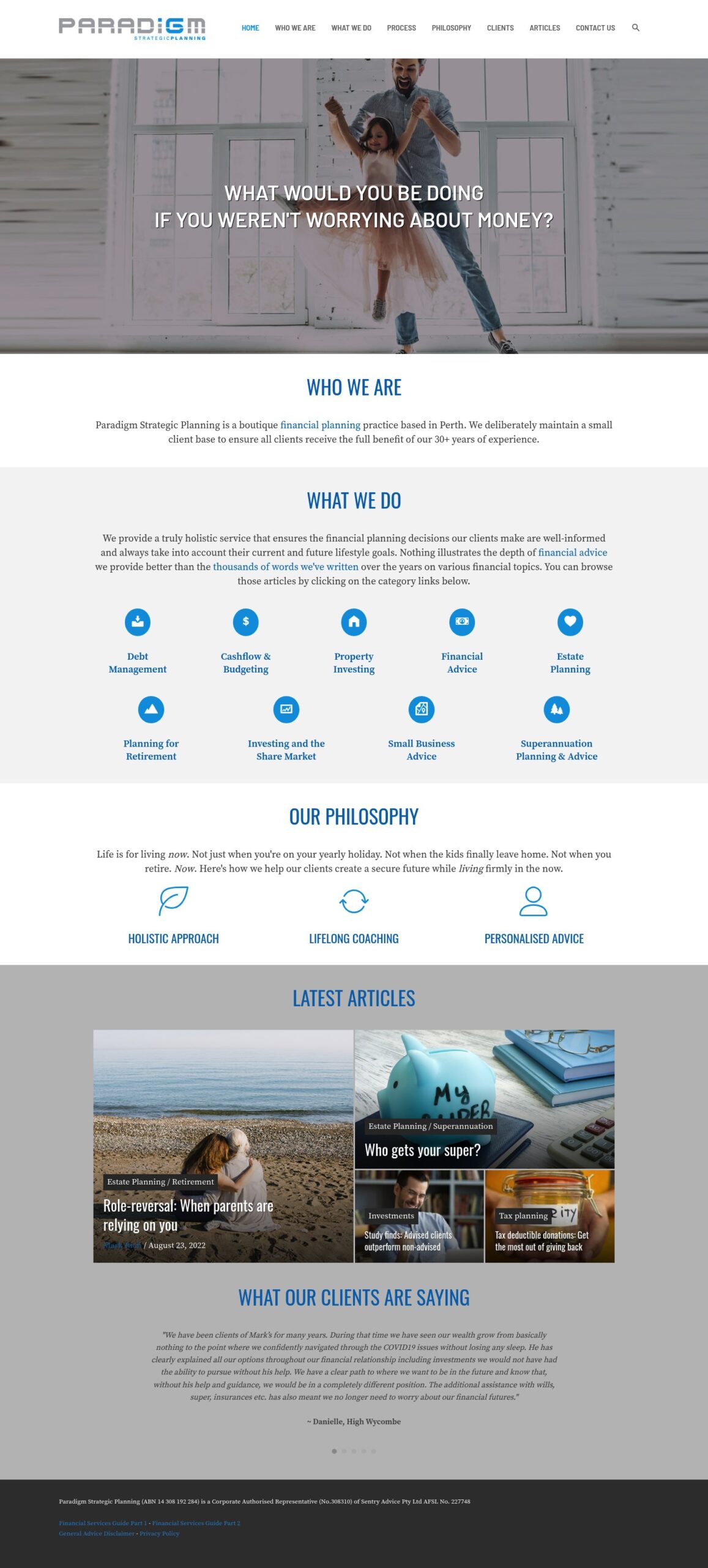 Paradigm Strategic Planning homepage screenshot