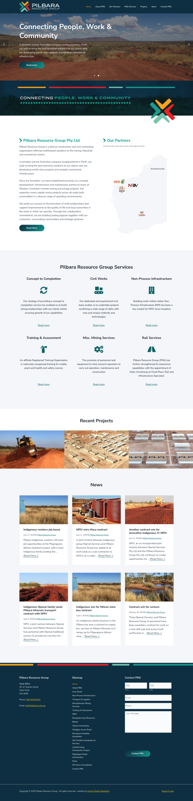 Pilbara Resource Group homepage screenshot