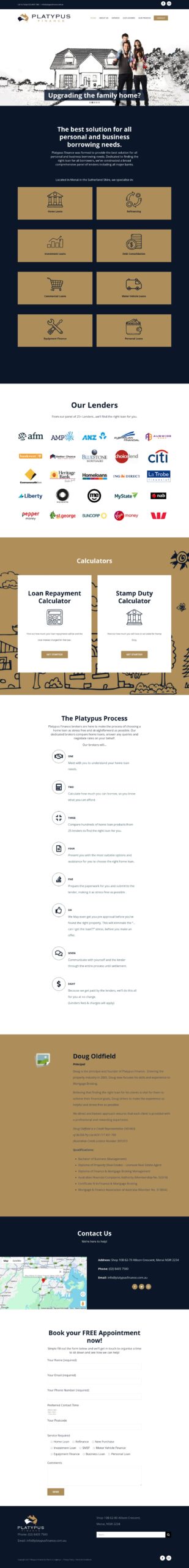 Platypusfinance homepage screenshot