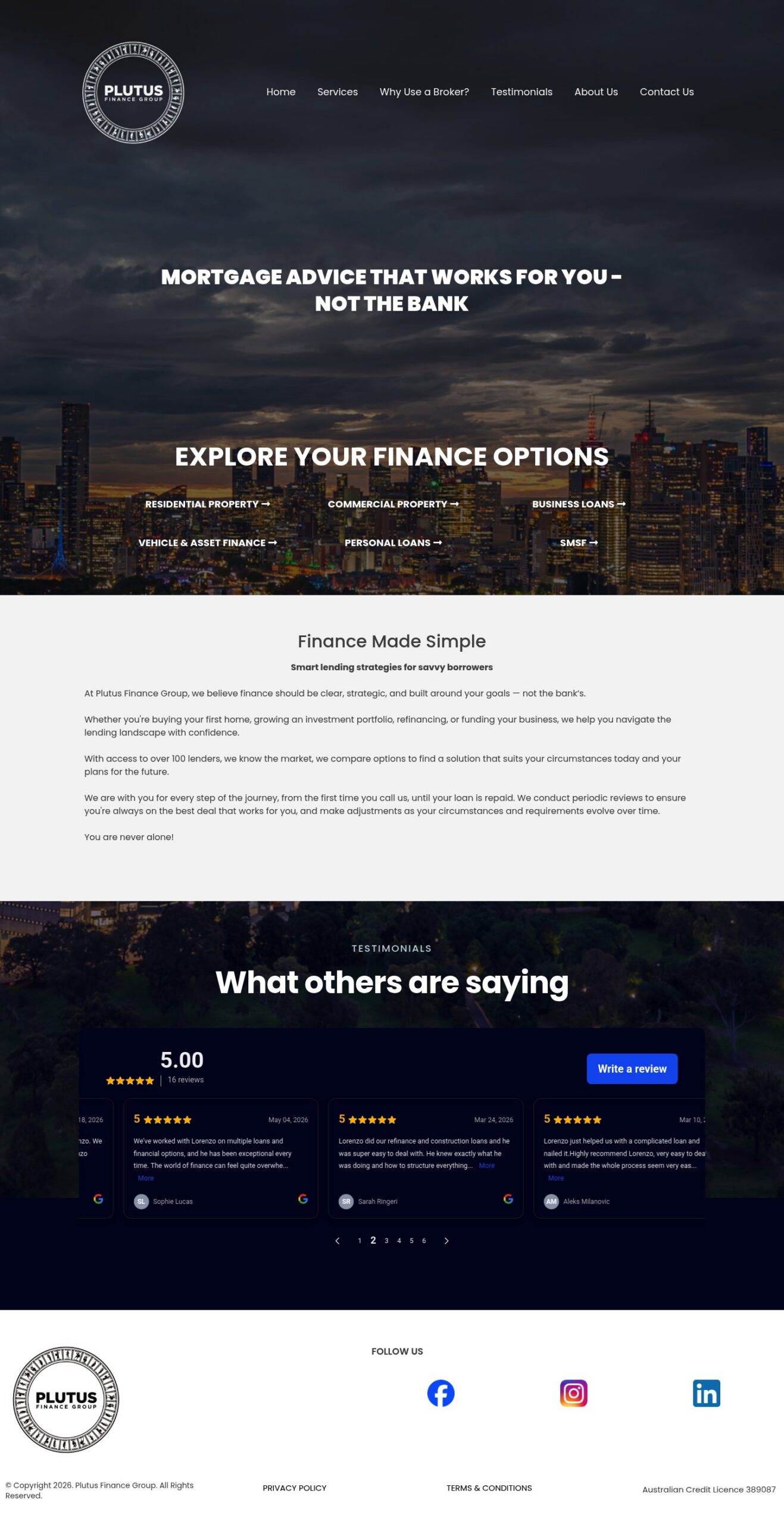 Plutus Finance Group homepage screenshot