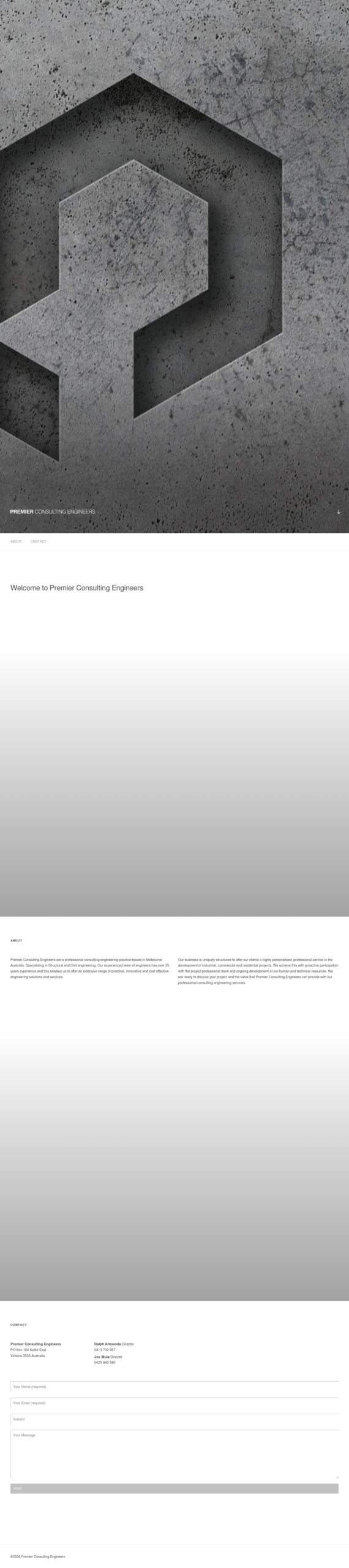 Premier Consulting Engineers homepage screenshot