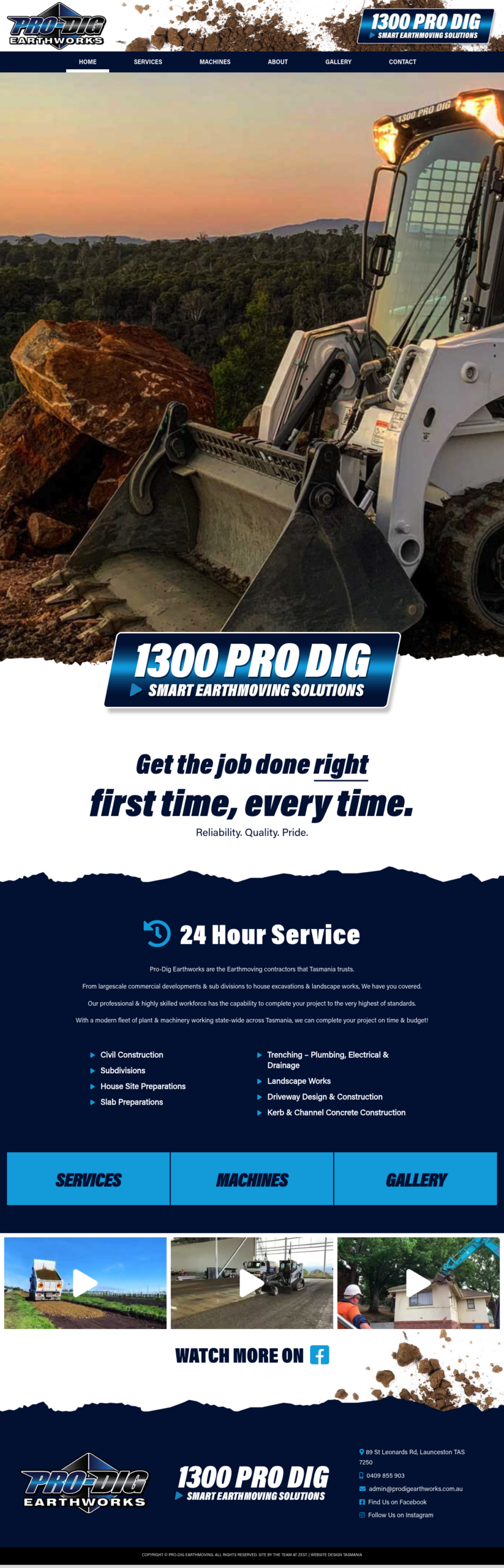 Pro-digearthworks homepage screenshot