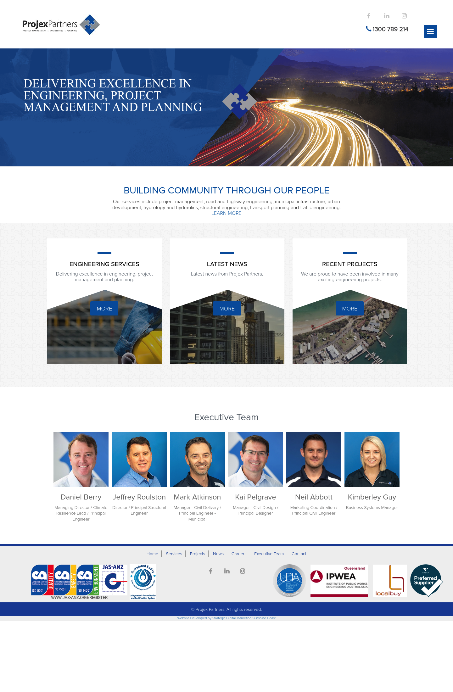Projex Partners homepage screenshot