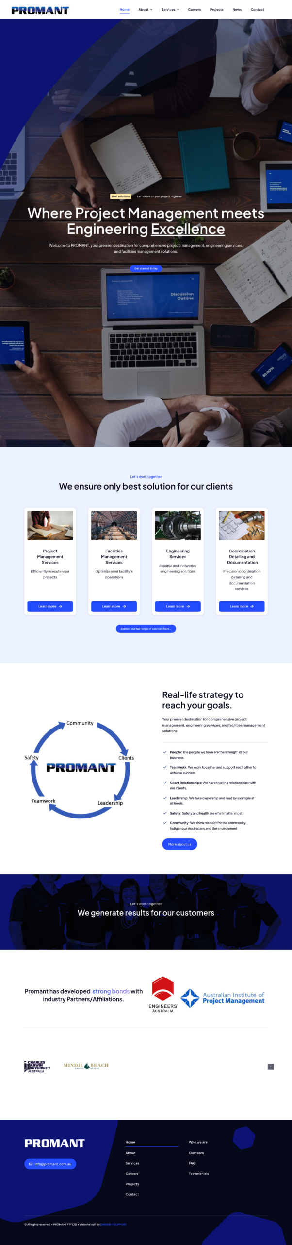 Promant homepage screenshot
