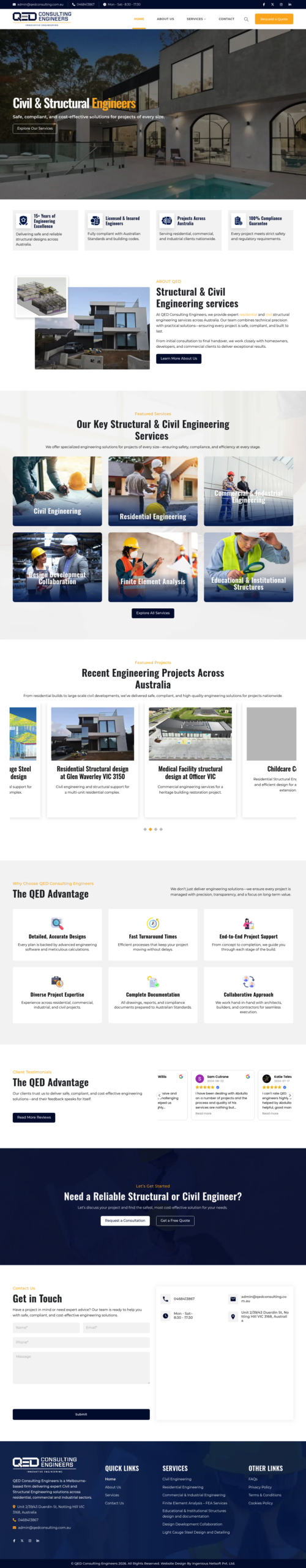 Qedconsultingengineers homepage screenshot