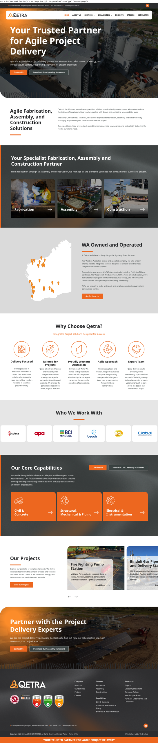 Qetra homepage screenshot