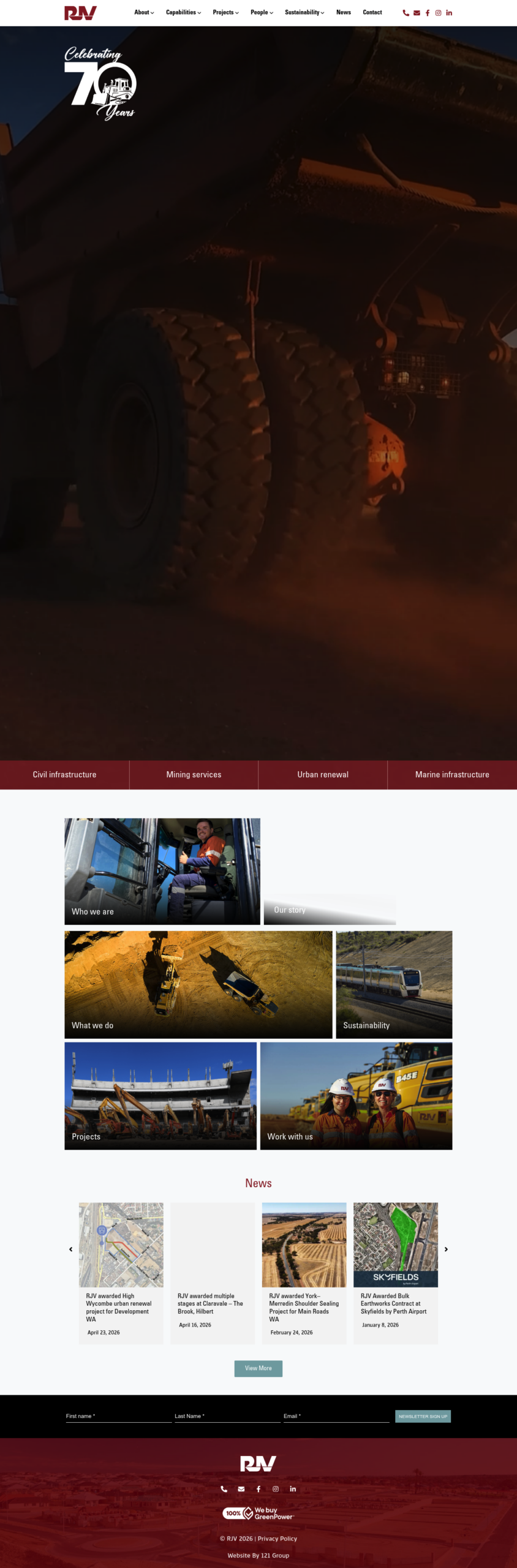 RJV homepage screenshot