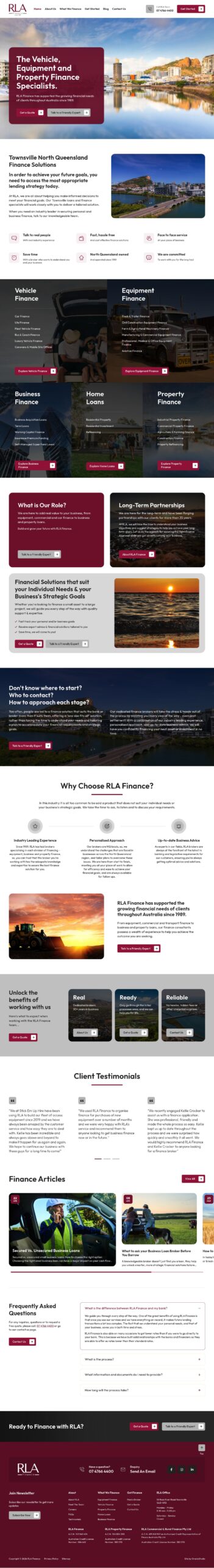 RLA Finance Australia homepage screenshot