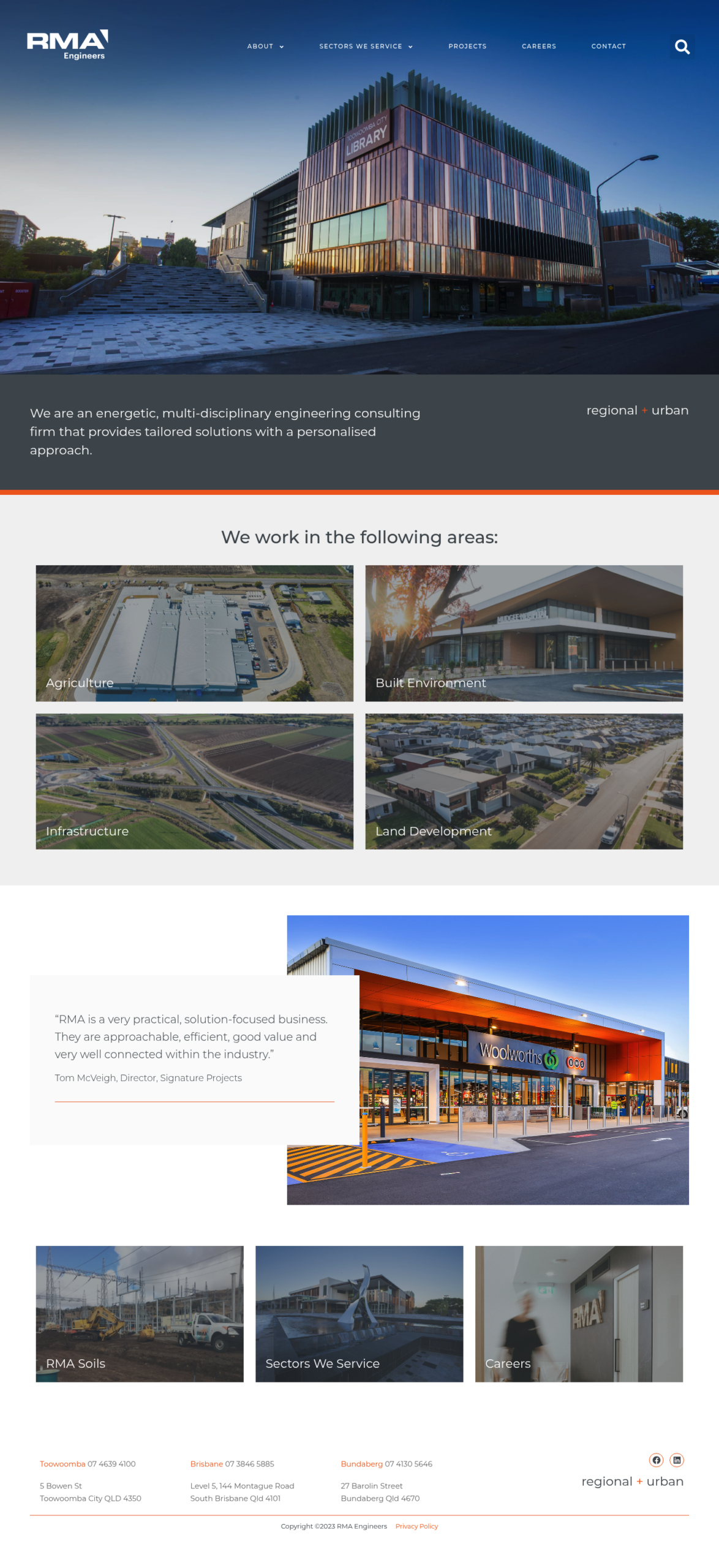RMA Engineers homepage screenshot