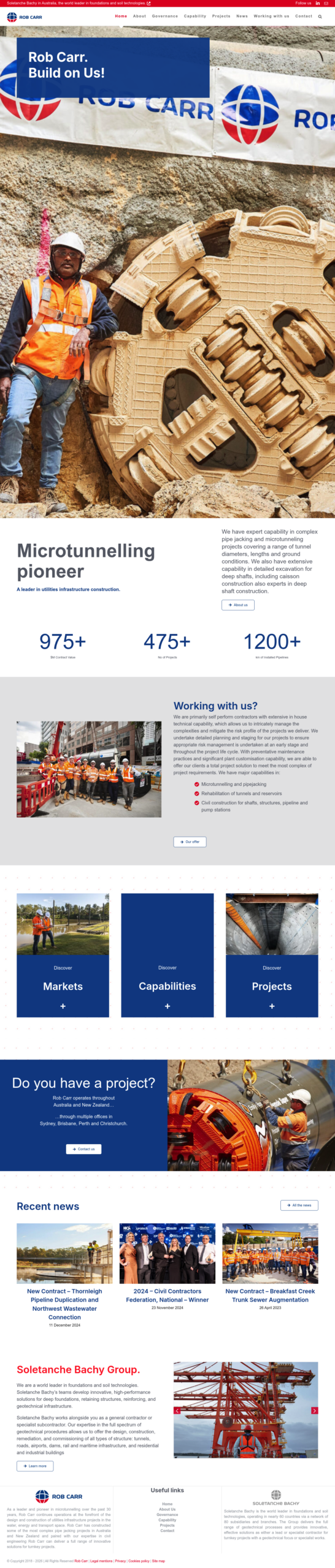 Rob Carr Pty Ltd homepage screenshot