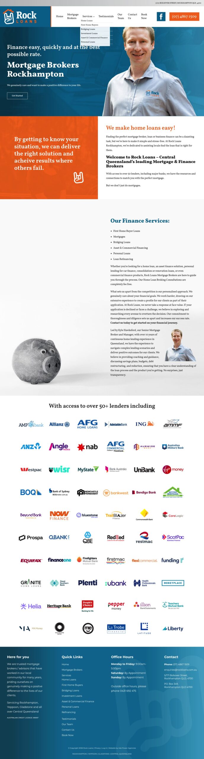 Rockloans homepage screenshot