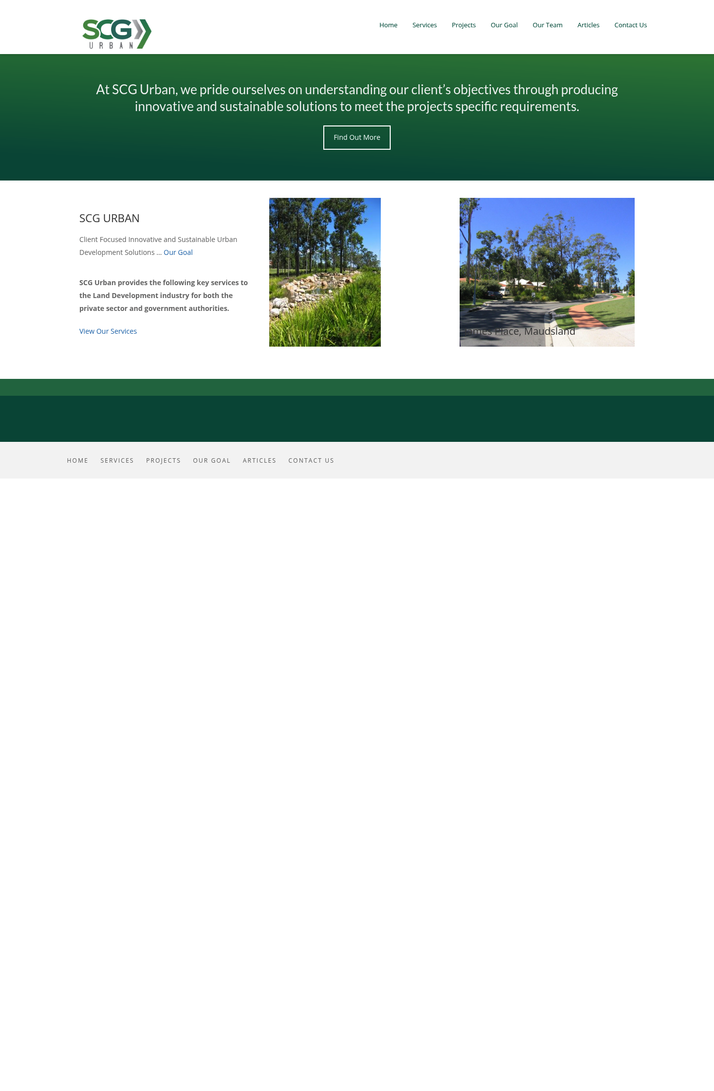 SCG Urban homepage screenshot