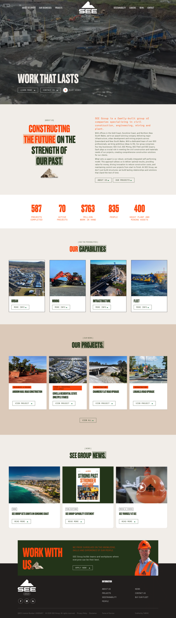 SEE Civil Pty Ltd homepage screenshot