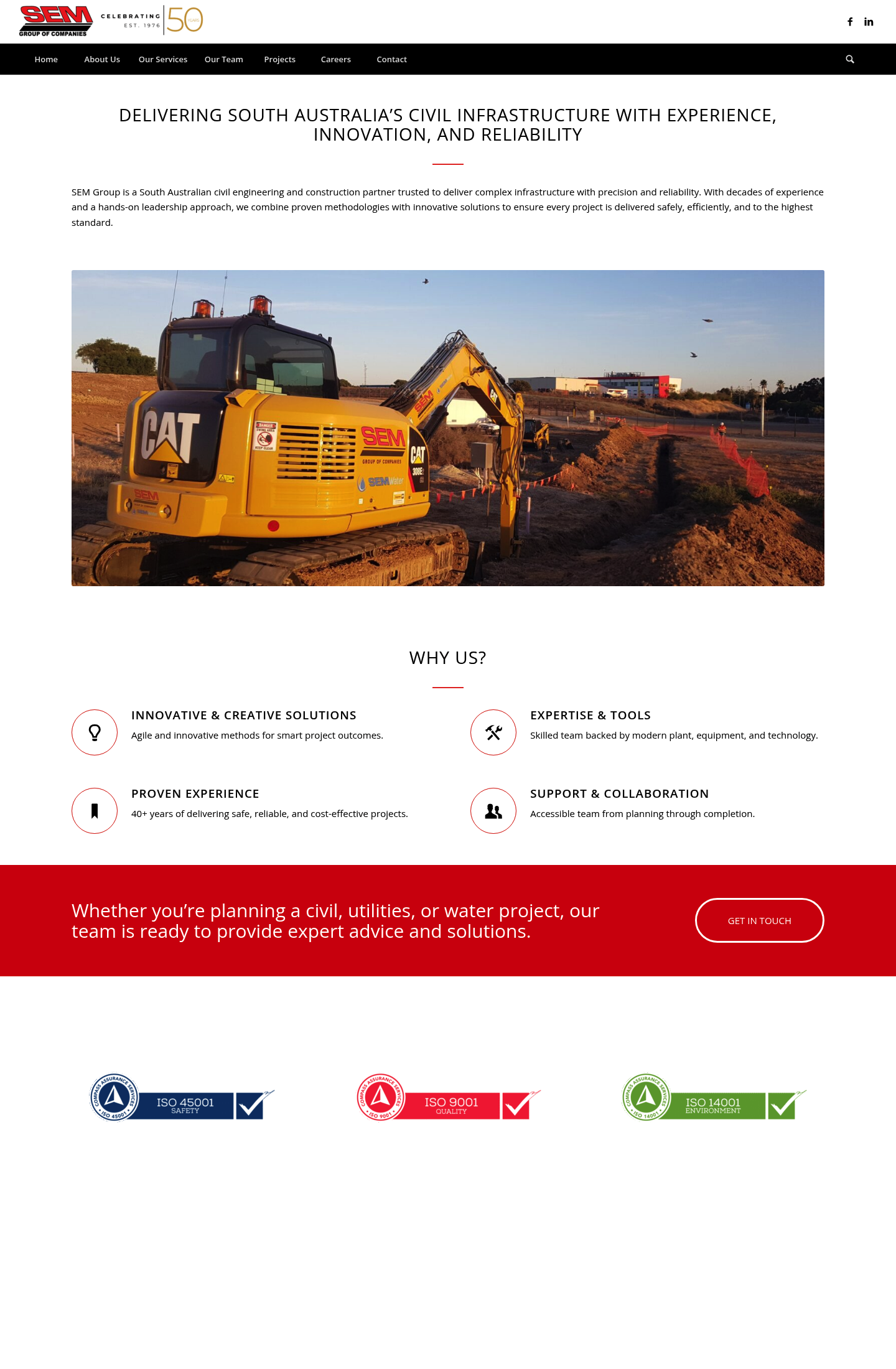 SEM Group of Companies homepage screenshot