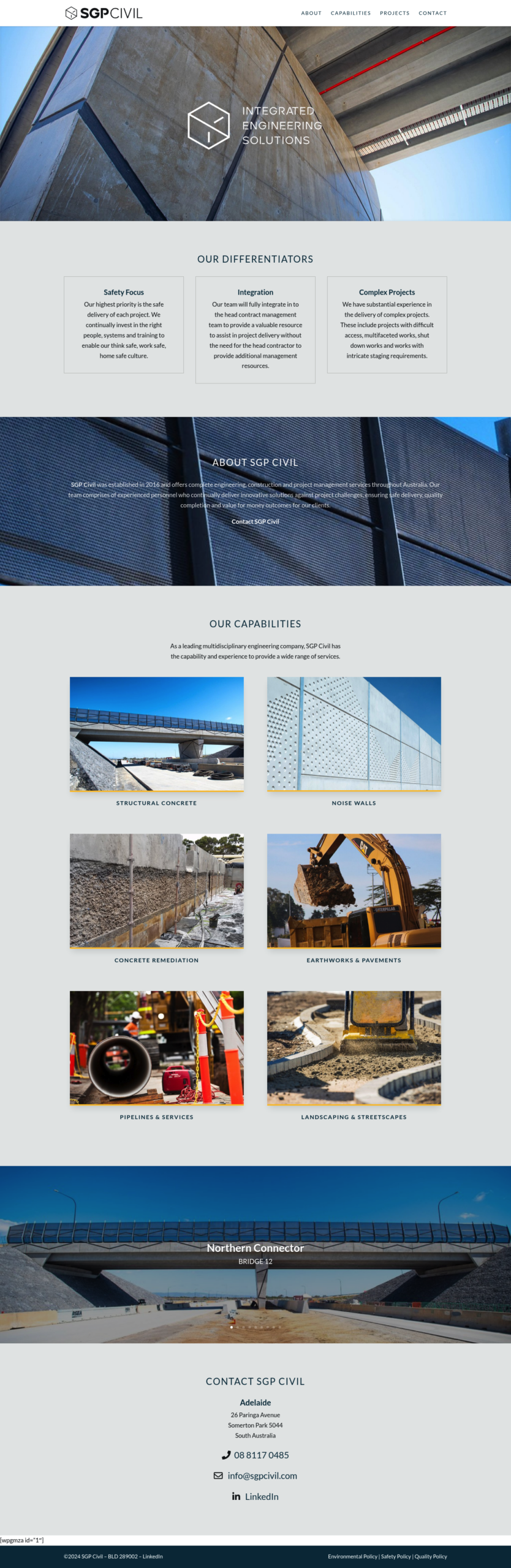 SGP Civil homepage screenshot