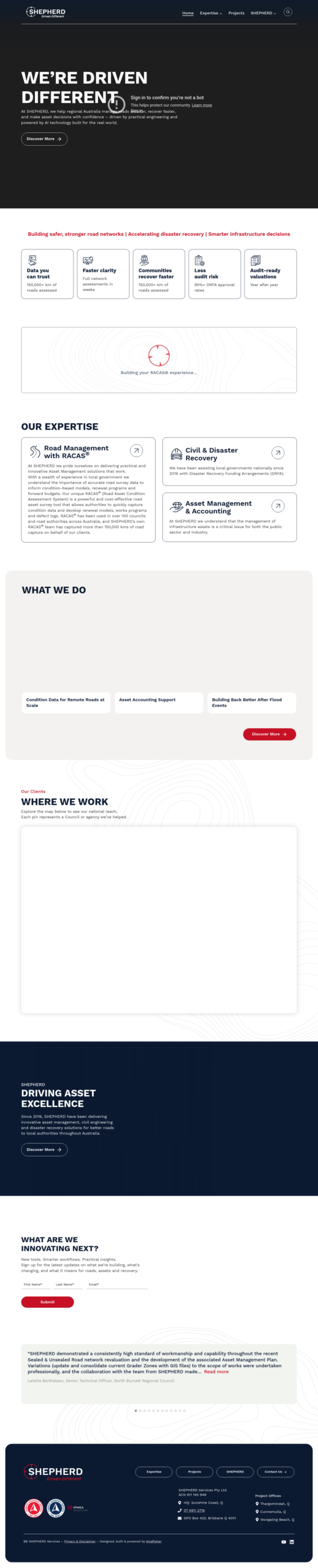 SHEPHERD homepage screenshot