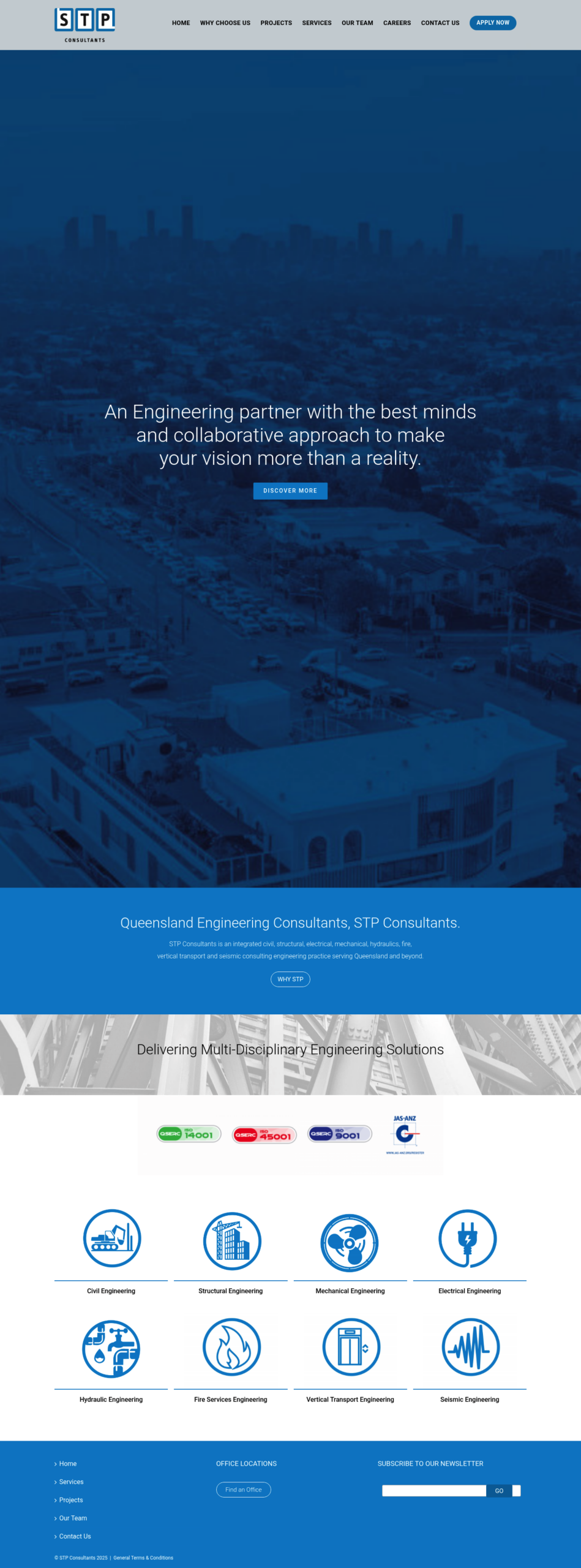 STP Consultants homepage screenshot