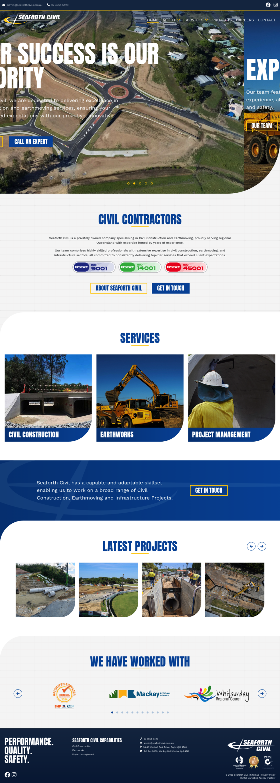 Seaforth Civil Pty Ltd homepage screenshot