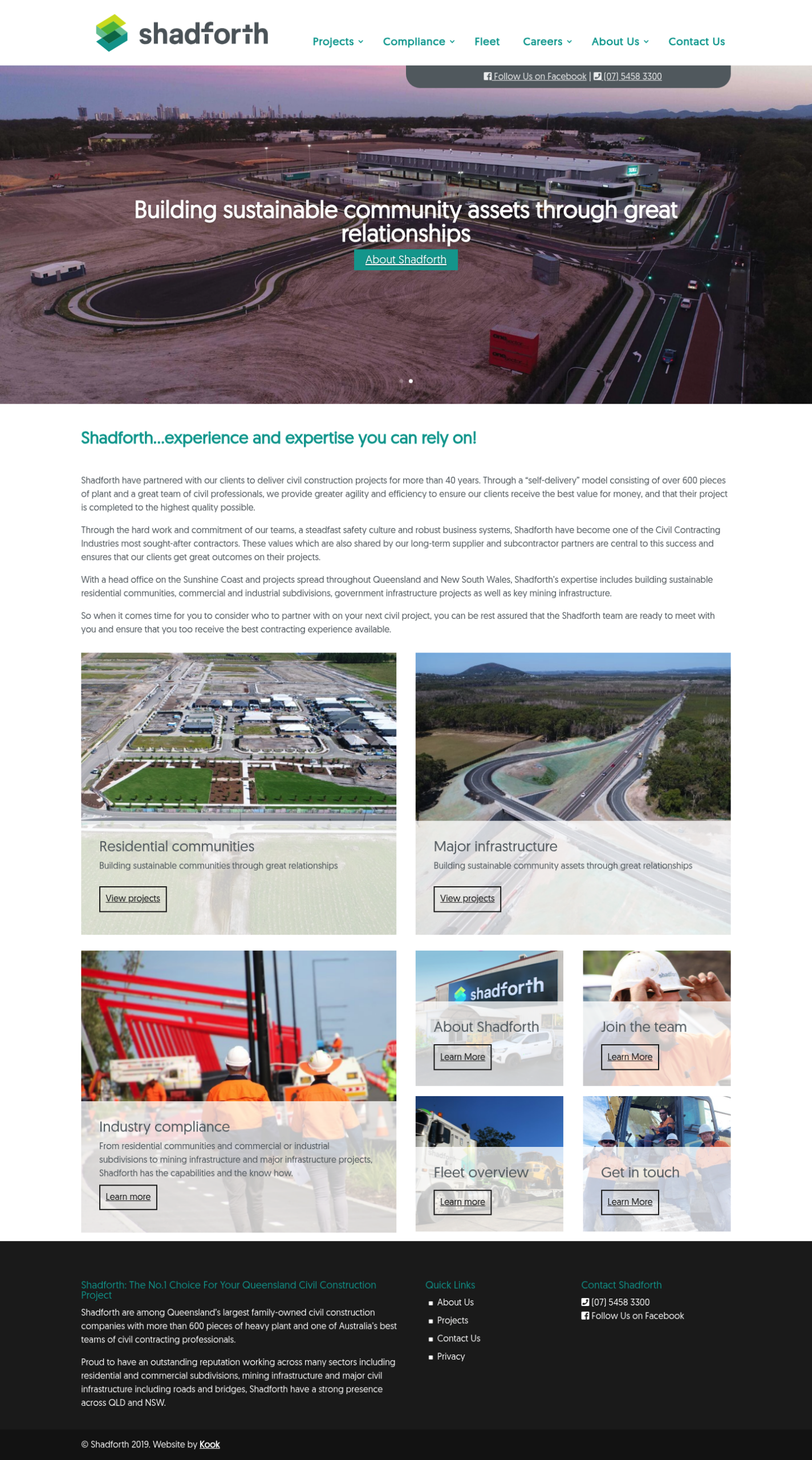 Shadforth homepage screenshot