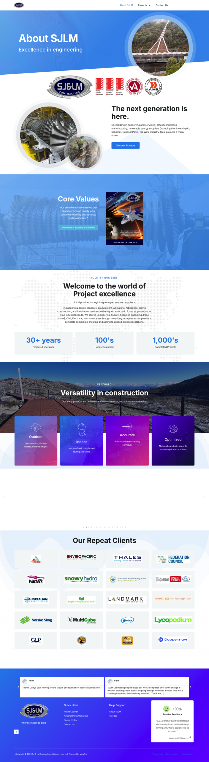 Sjlmcontracting homepage screenshot