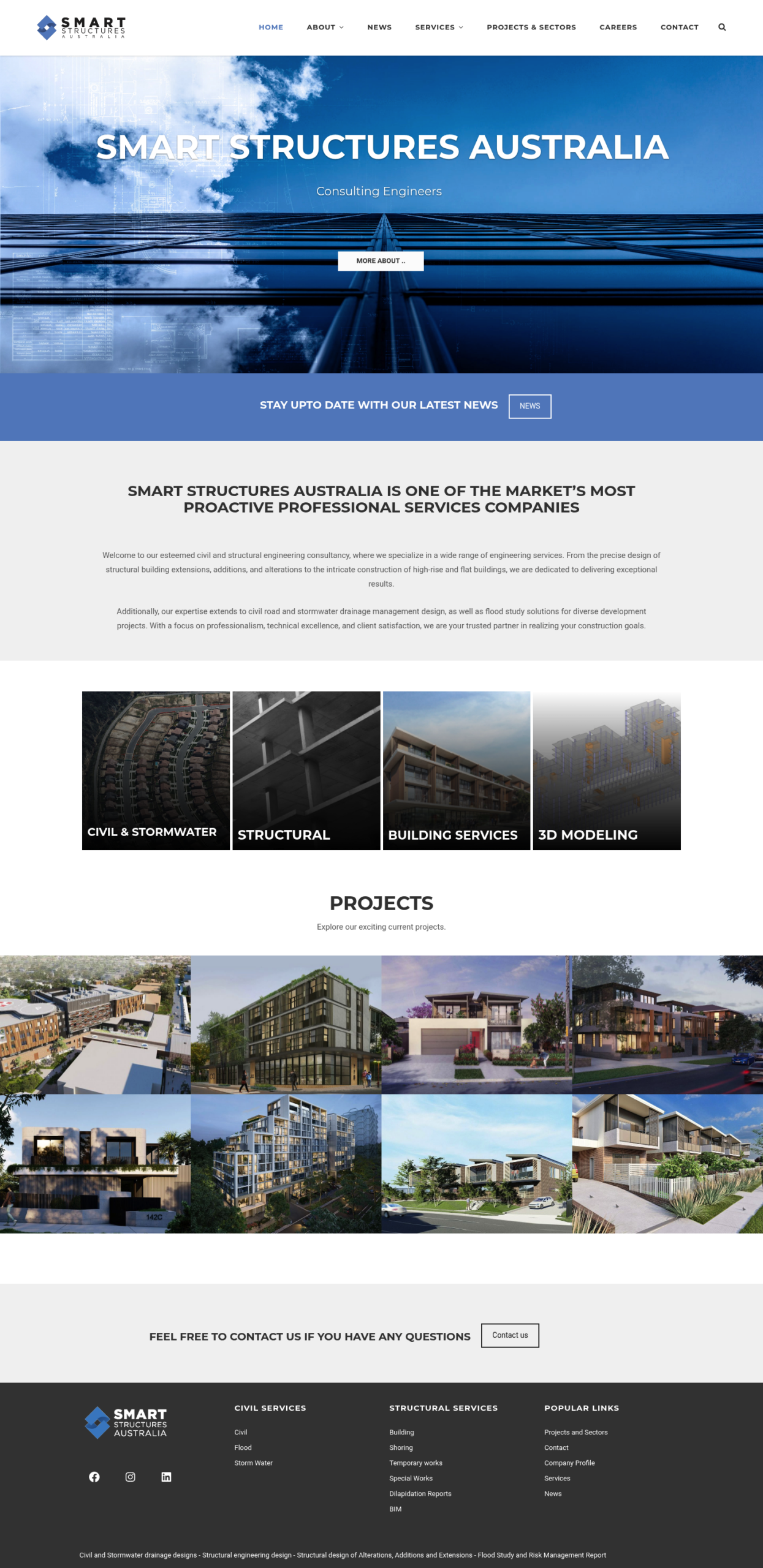 Smart Structures Australia homepage screenshot
