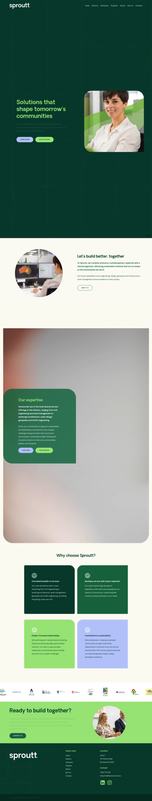 Sproutt homepage screenshot