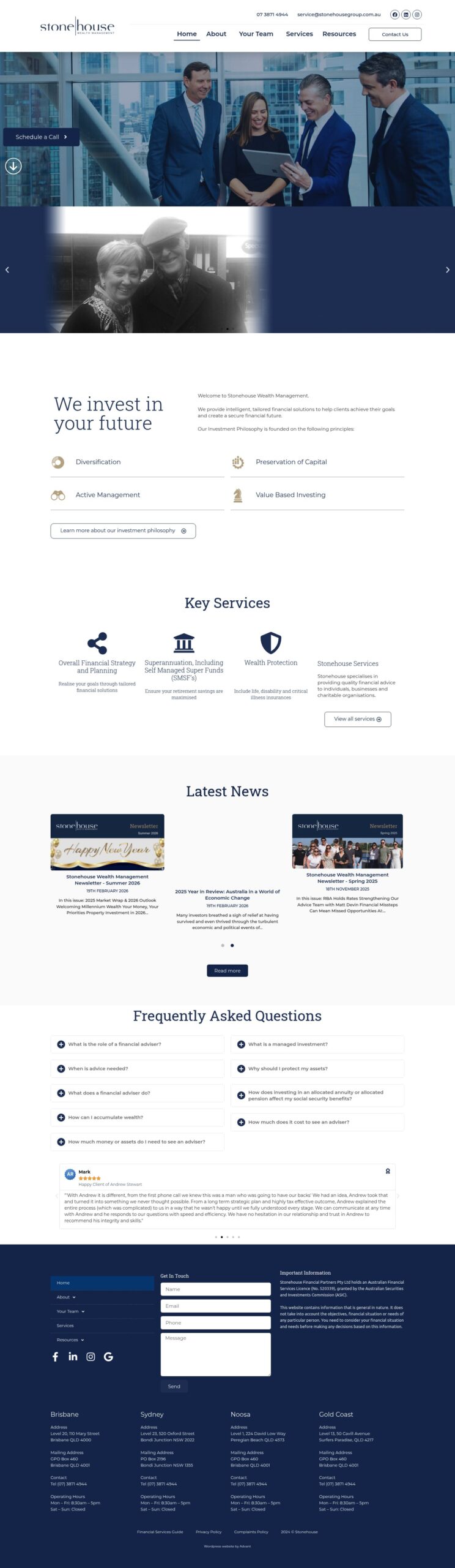 Stonehouse Group homepage screenshot