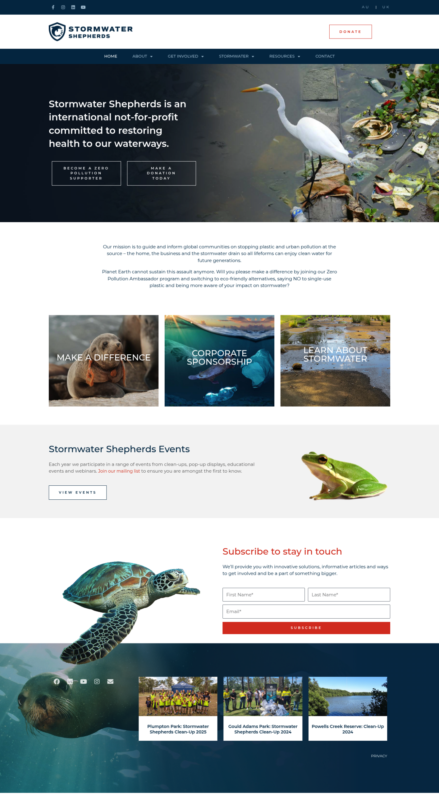 Stormwater Shepherds homepage screenshot