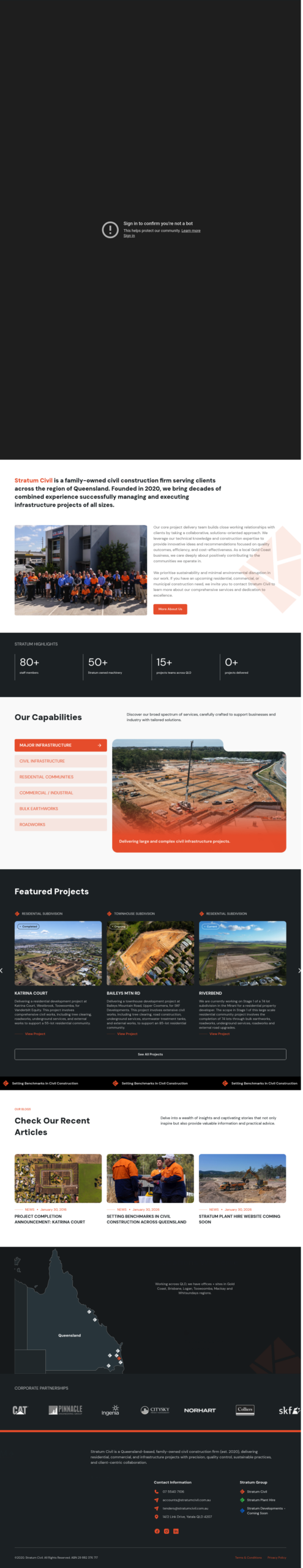 Stratum Civil homepage screenshot