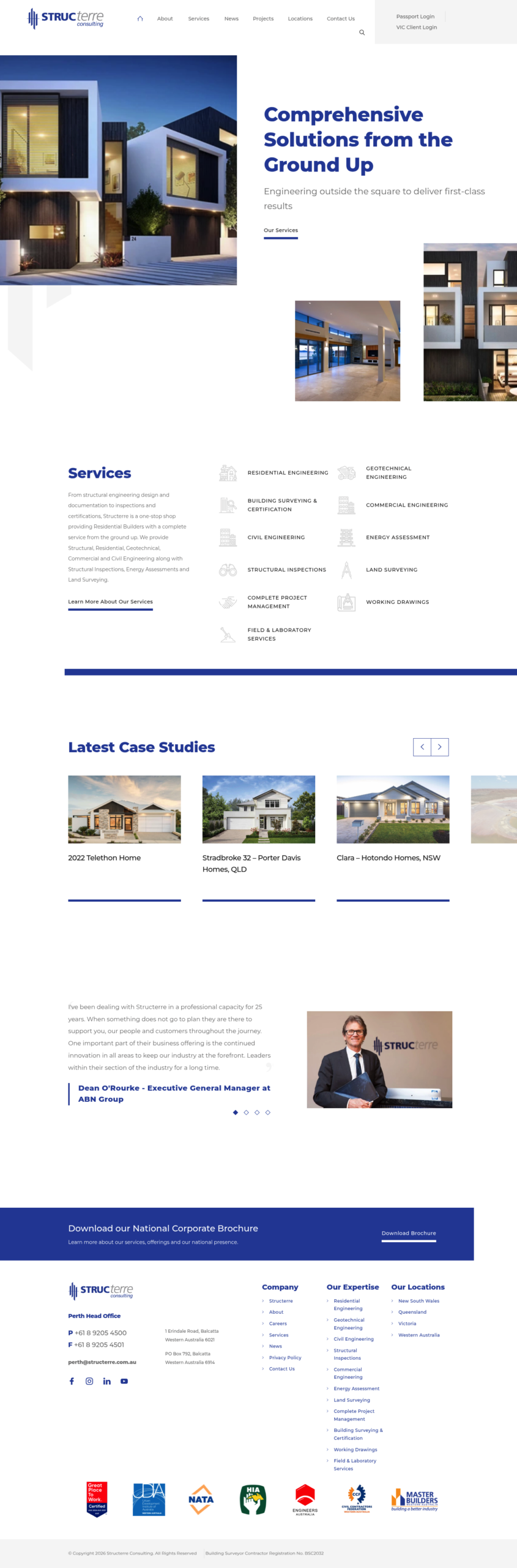 Structerre Consulting homepage screenshot