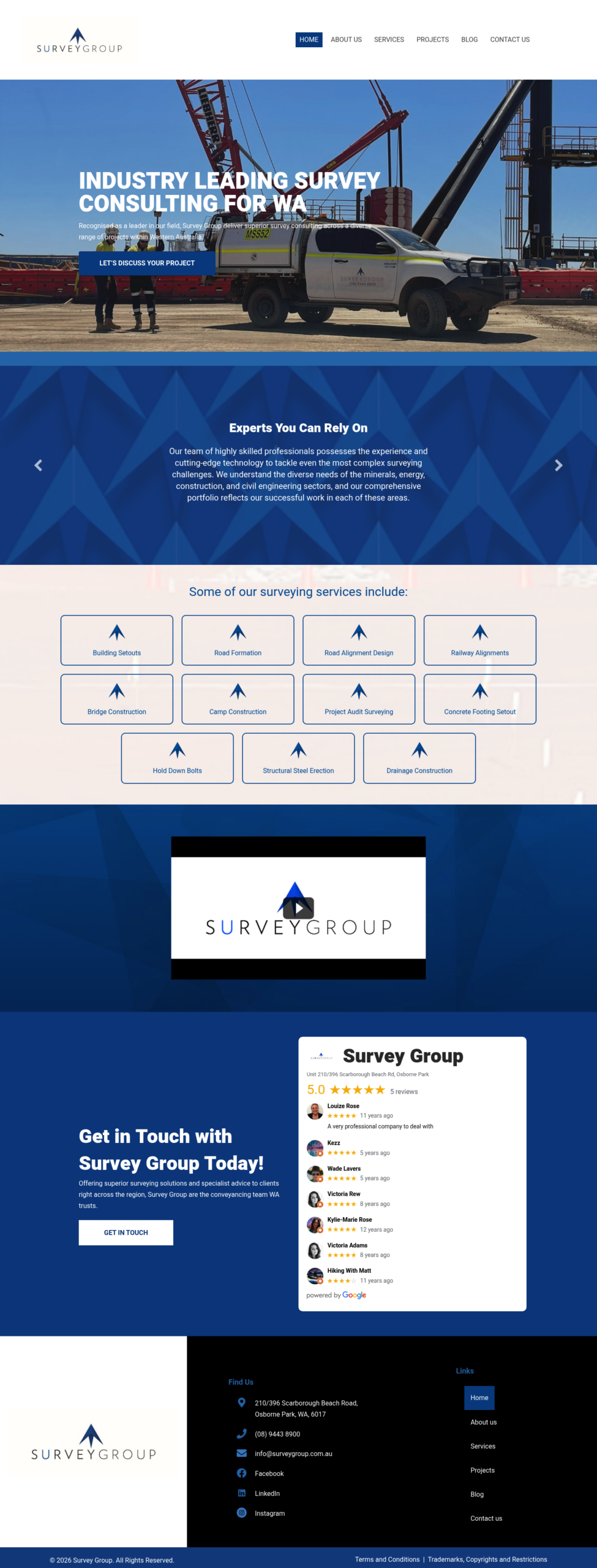 Survey Group homepage screenshot